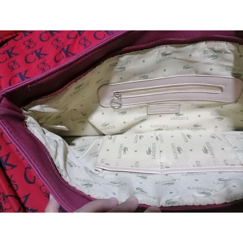 Lacoste shoulder bag maroon korean made Shopee Philippines