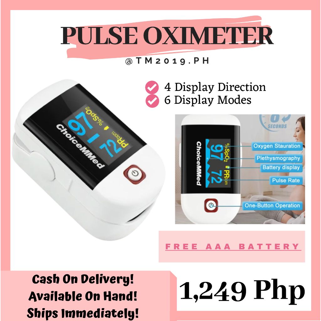 ChoiceMMEd Medical Pulse Oximeter Oxygen Saturation Shopee Philippines