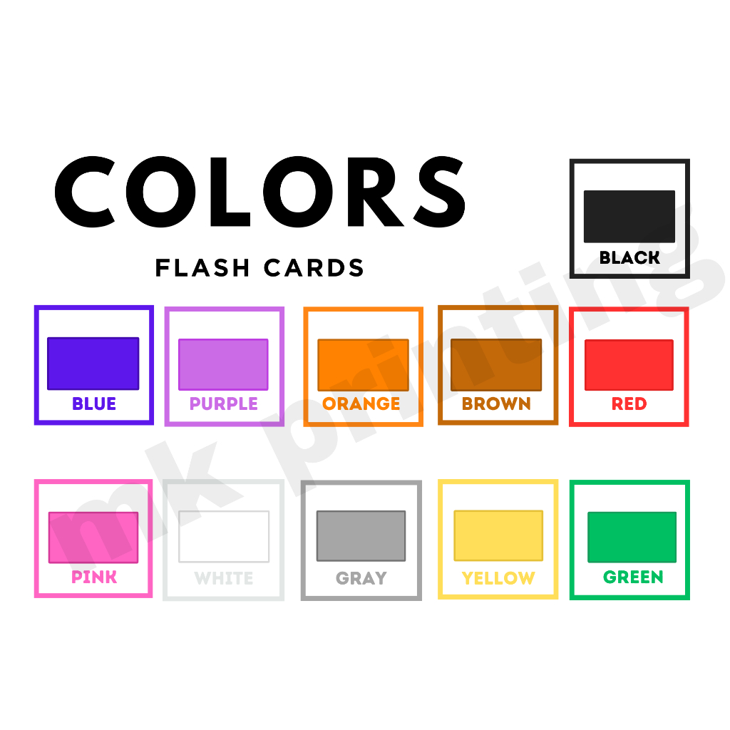 Colors Flash Cards Laminated Educational Flash Cards Shopee Philippines