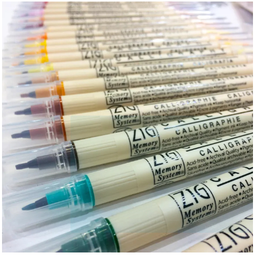 ZIG Kuretake Calligraphy Twin Tip Broad Marker Pen for Lettering ...