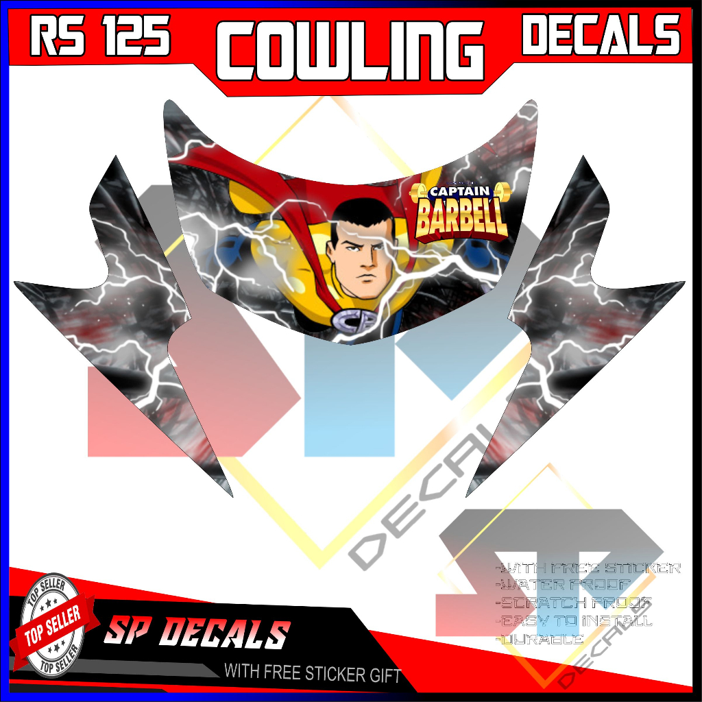 RS 125 Honda Cowling headlight sticker decals durable and high quality ...