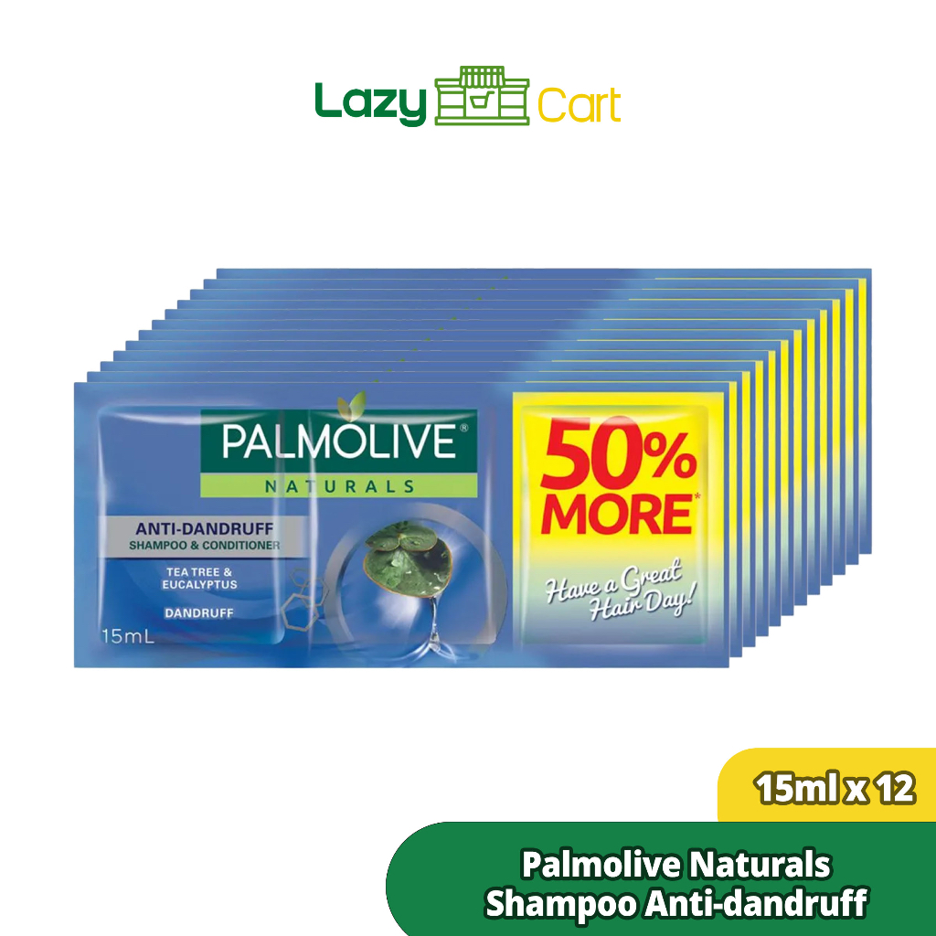 Lazycart 12pcs 15ml Palmolive Naturals Shampoo Anti-dandruff (blue