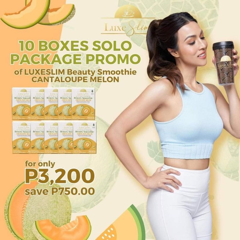 Luxe Slim Beauty Smoothie Cantaloupe Melon 10 Solo Boxes | Shopee