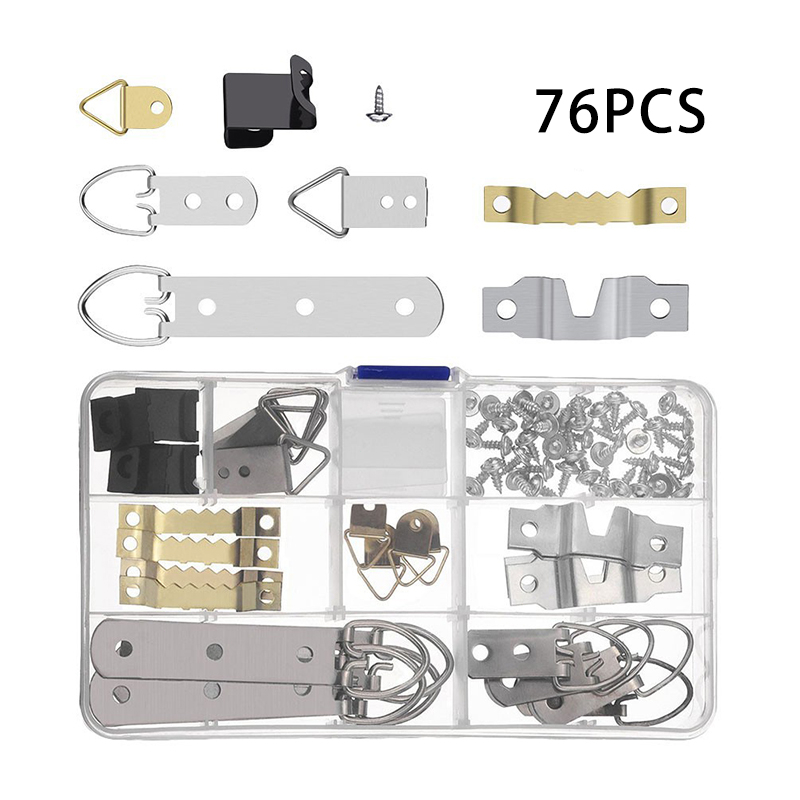 Metal Picture Frame Hooks Kit Photo Frame D Ring Hook Oil Painting ...