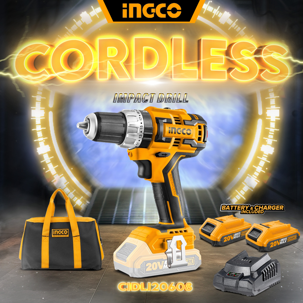 Ingco LiIon Cordless Impact Drill Brushless Motor + Mixer COSLI23023