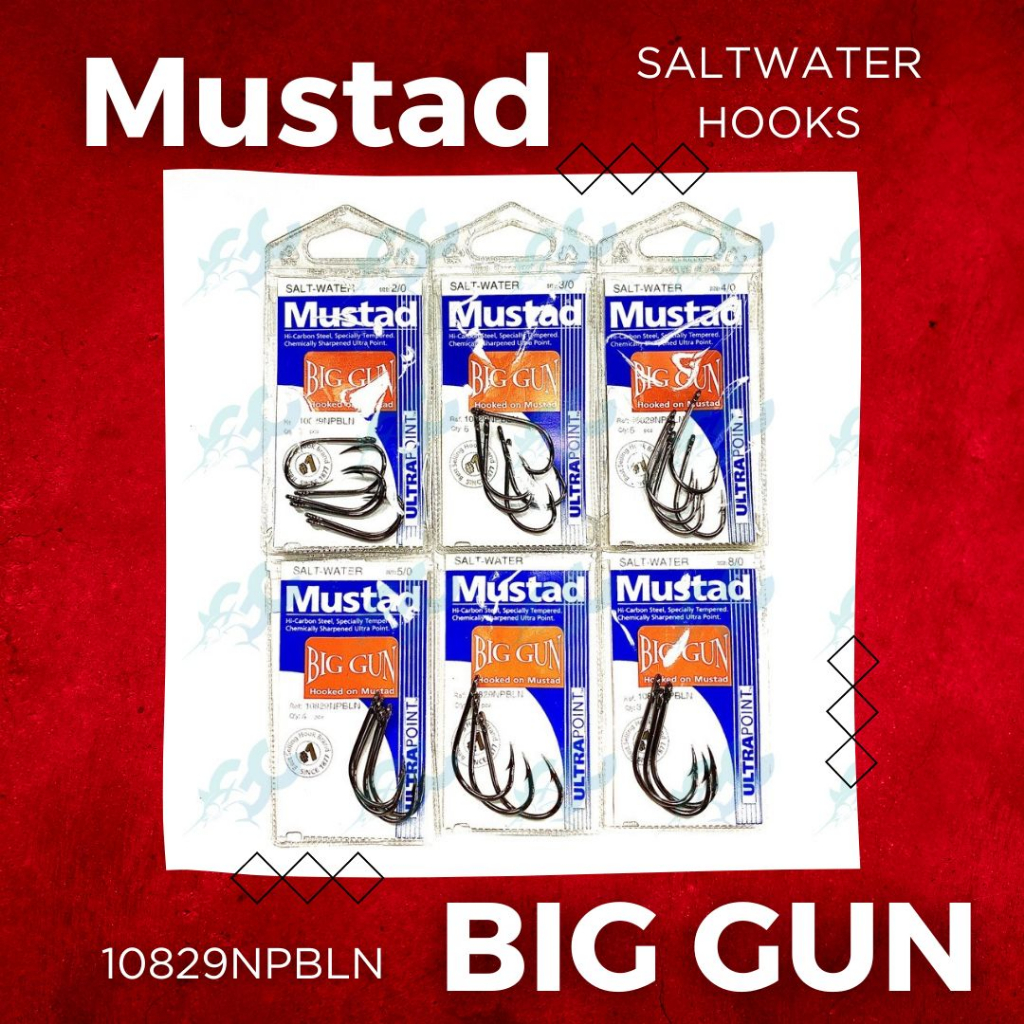 Mustad Big Gun Salt Water Hook 10829NPBLN Fishing Hooks