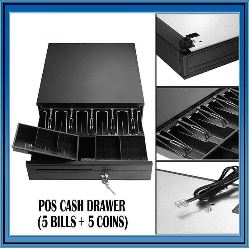 POS Electronic Cash Drawer Box Storage 5 Bills Grid 5 Coins Stall ...