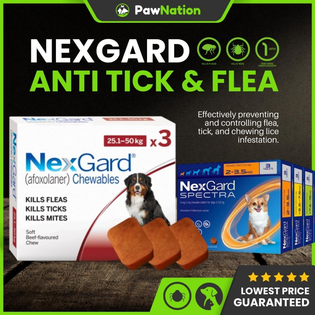 Nexgard and Nexgard Spectra Anti Tick & Flea with FREE Sticker Chewable