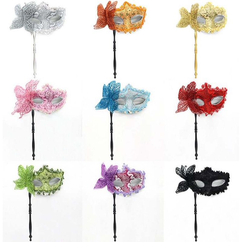 Elegant Ventian Half Face Halloween Masquerade with Holding Stick ...