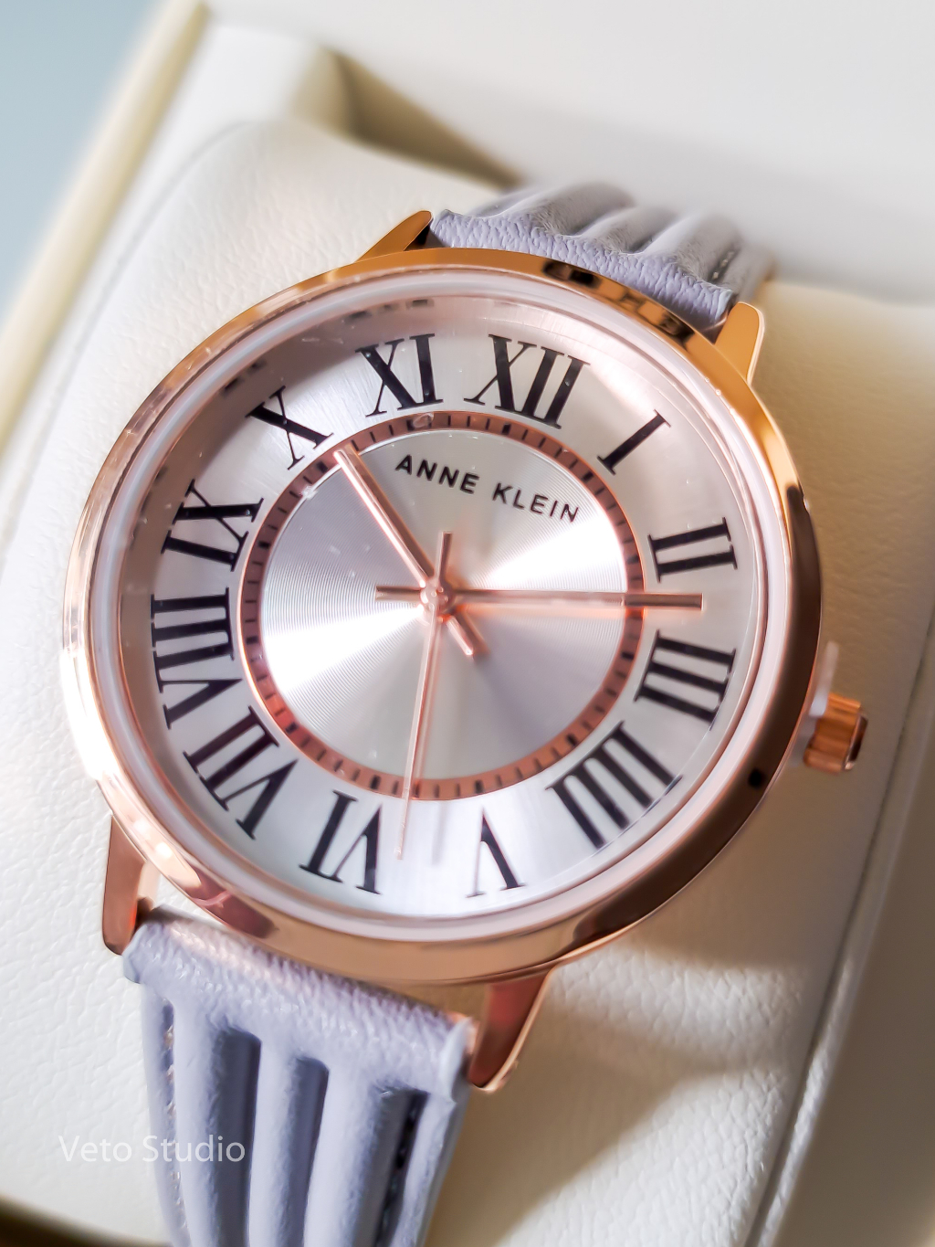 Anne Klein AK Women's Textured Strap Watch -- Gray/Rose Gold | Shopee ...