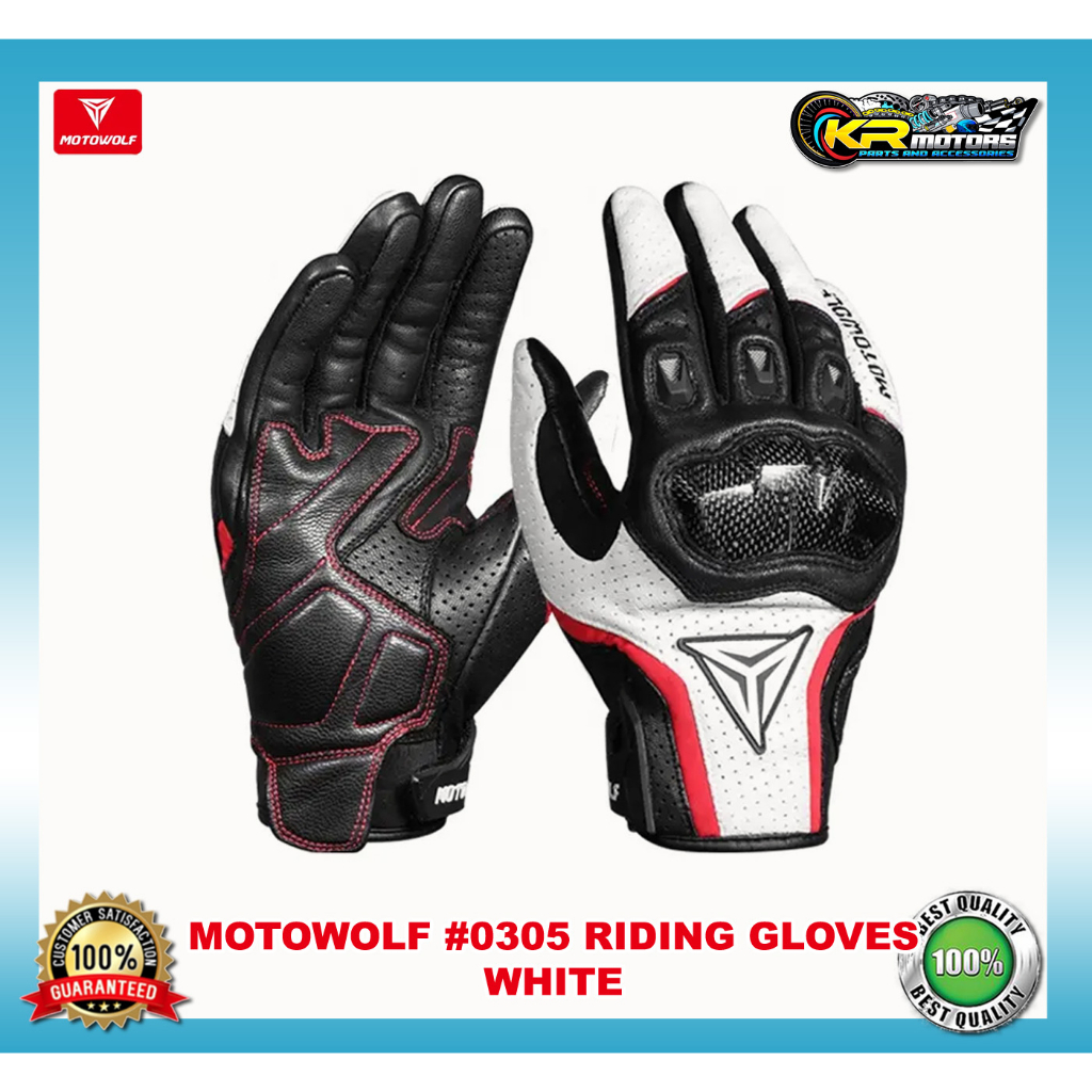 Motowolf Breathable Leather Riding Gloves 0305 Carbon Fiber Knuckle Protection Original