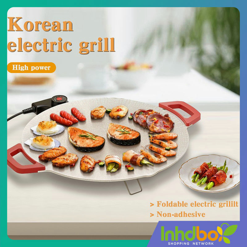 INHDBOX Korean Barbeque Electric Grill Pan Maifanite Stone Non-stick ...