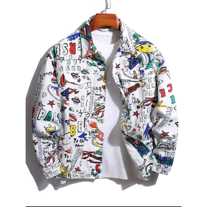 Mens Random Rocket And Letter Graphic Jacket (Mixed Assorted Designs ...
