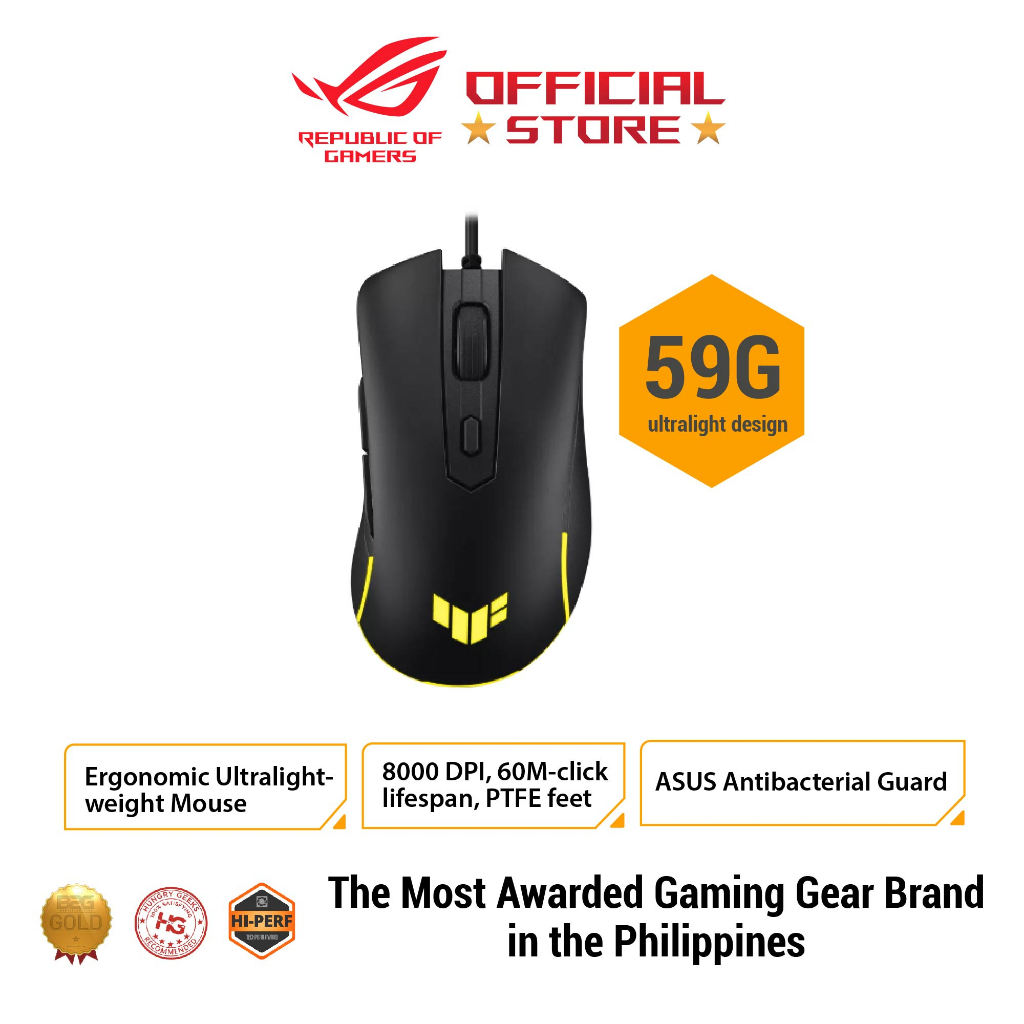 Asus TUF Gaming M3 Gen II 8000 DPI Dust & Water Resistance Ultralight Ergonomic Wired Gaming