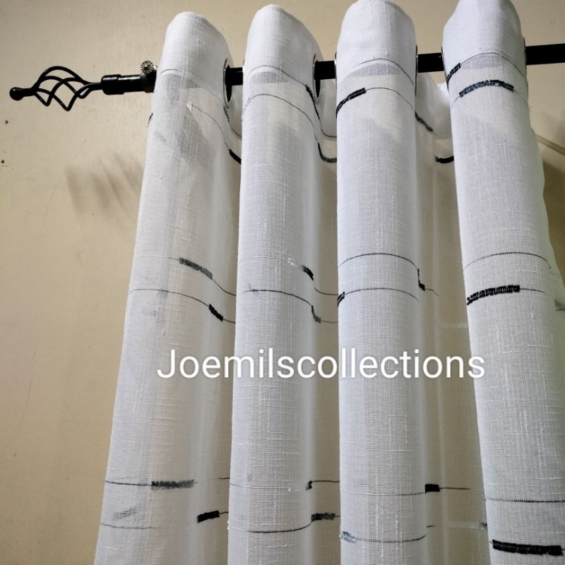 Linen slab curtain. 5.6ft. to 9ft. sold per pc. | Shopee Philippines