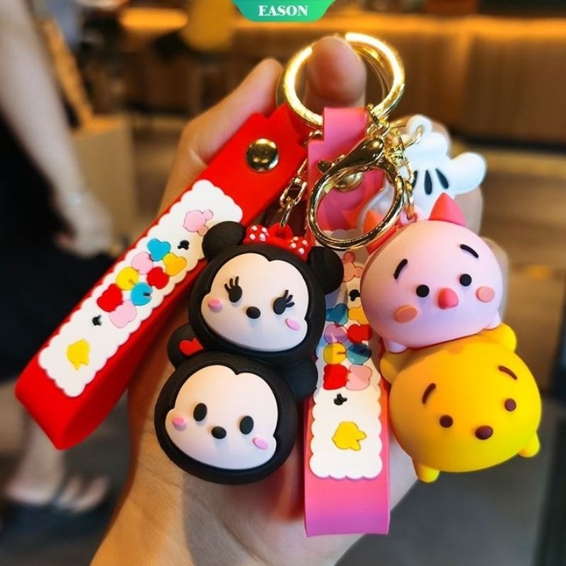 Tsumtsum Character Keychain Mickey Minnie Mouse Pooh Piglet Lotso Dumbo ...