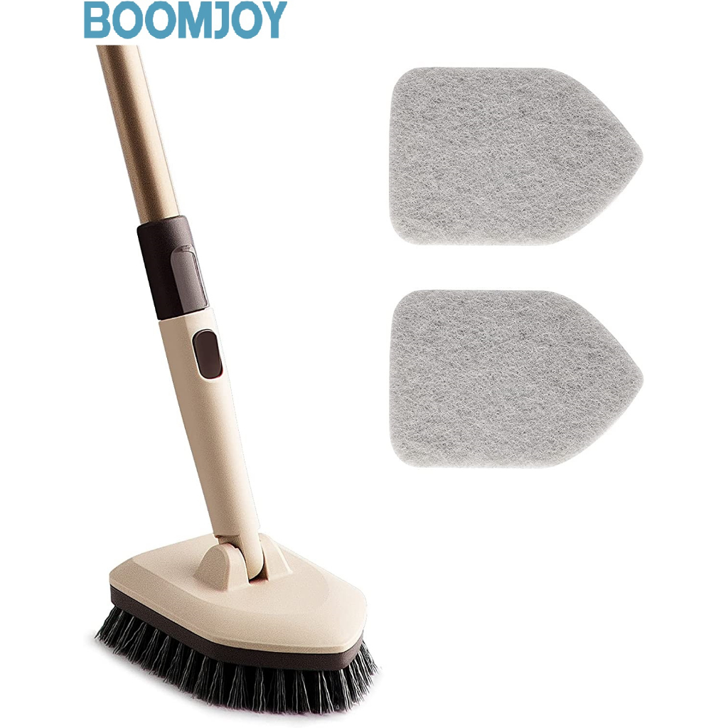 BOOMJOY 3-in-1 Tub Scrubber With Extendable Handle (Up To 58") – Bathroom & Kitchen Cleaning Brush