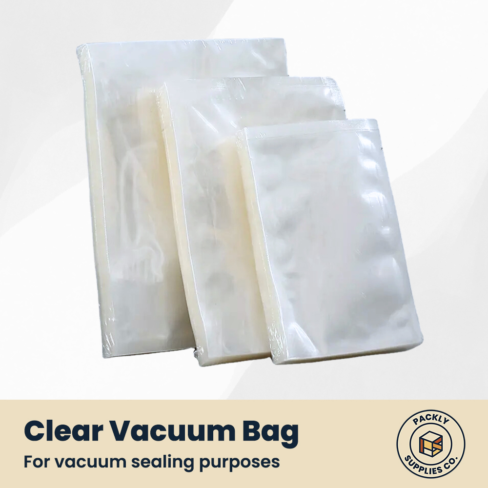 (100PCS) Clear Flat Smooth Vacuum Sealing Bag (bigger sizes) Shopee