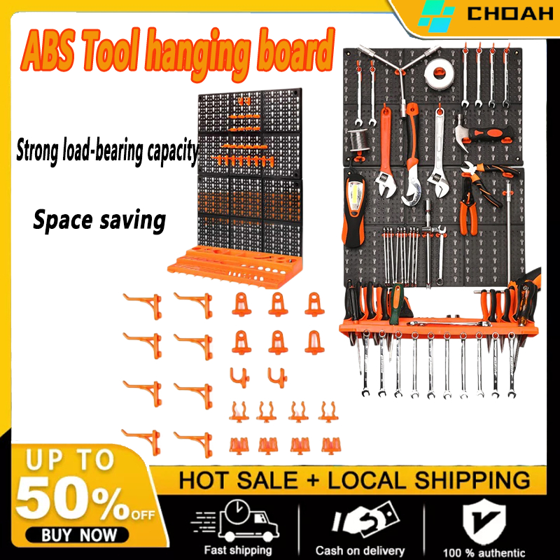 CHoah Tool Hanging Board Garage Wall Tool Rack Pegboard + Shelf Tools