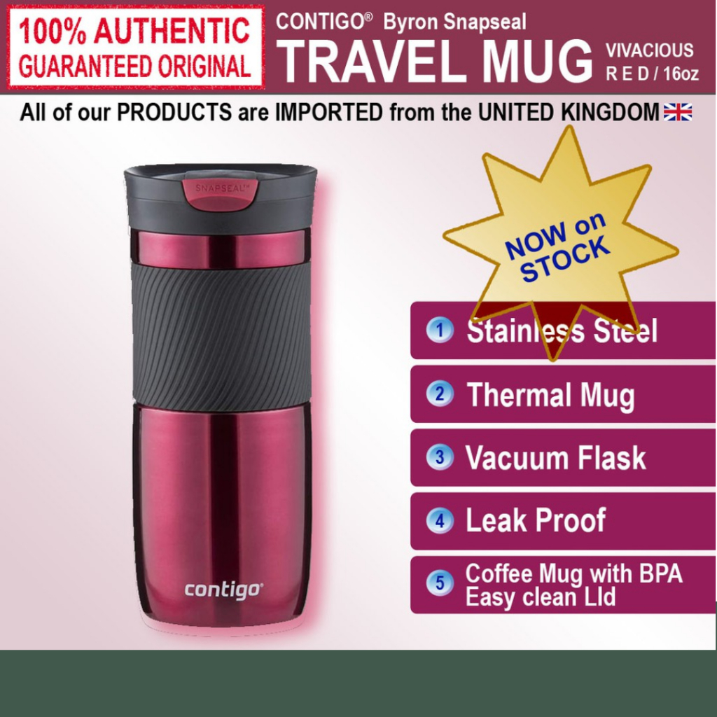 Contigo Byron 'Snapseal' Mug 473ml - Vivacious Red – LowerPriceXpert
