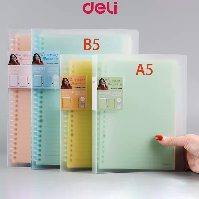 Deli Binder Notebooks Sweet Color Loose Leaf Refillable Notebook 60 ...