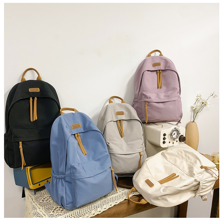 #F816 Korean Style Fashion Backpack School Bag Solid Waterproof ...