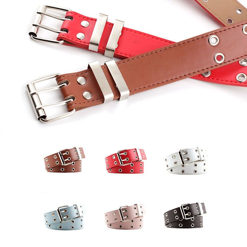H-#39 Belt Fashion Personality Punk Rock Style Belt With Chain Double ...