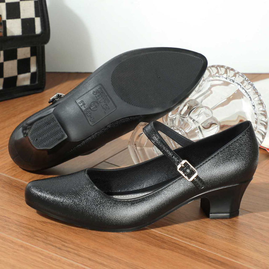 Women's Adult Genuine Leather Low Heel Soft Sole Dancing Shoes Square