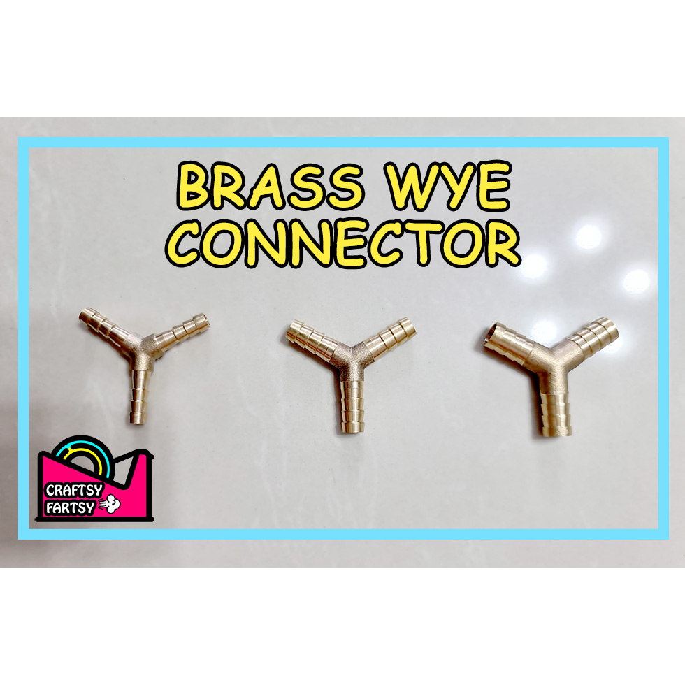 Brass Adaptor WYE Y Shaped Connector Barb Hose Fitting 3 Way Tube