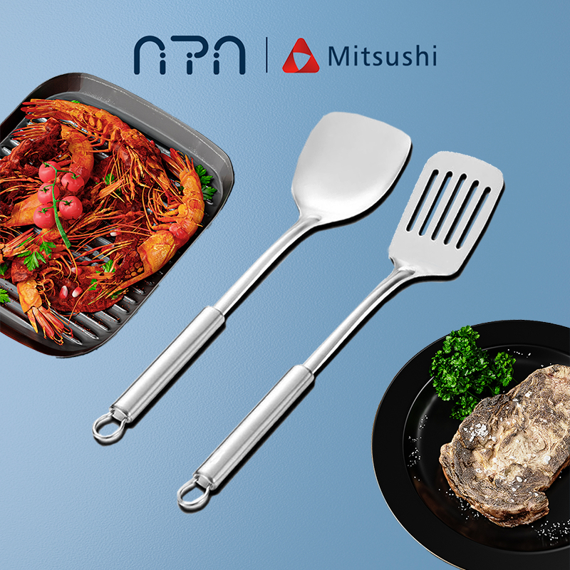 Nipiin by Mitsushi 2PCS Stainless Steel Thickened Frying Spatula