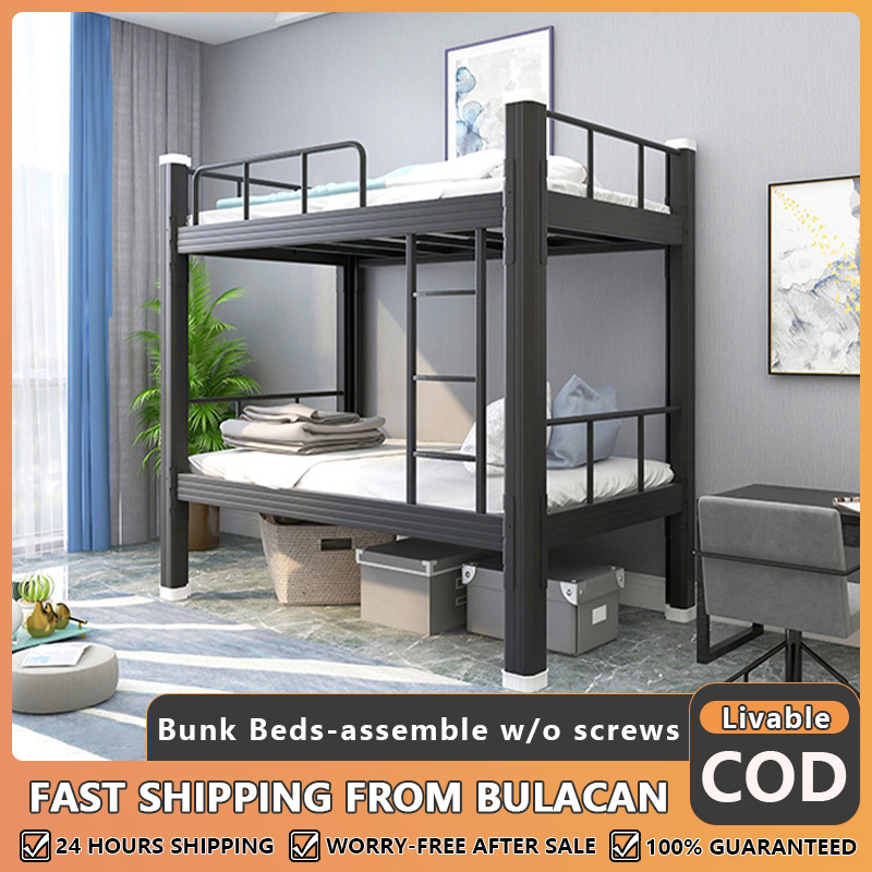 Staff Dormitory Bed Double Deck For Adults Double Deck Bed With Stairs Bunk Bed Wrought Iron Bed