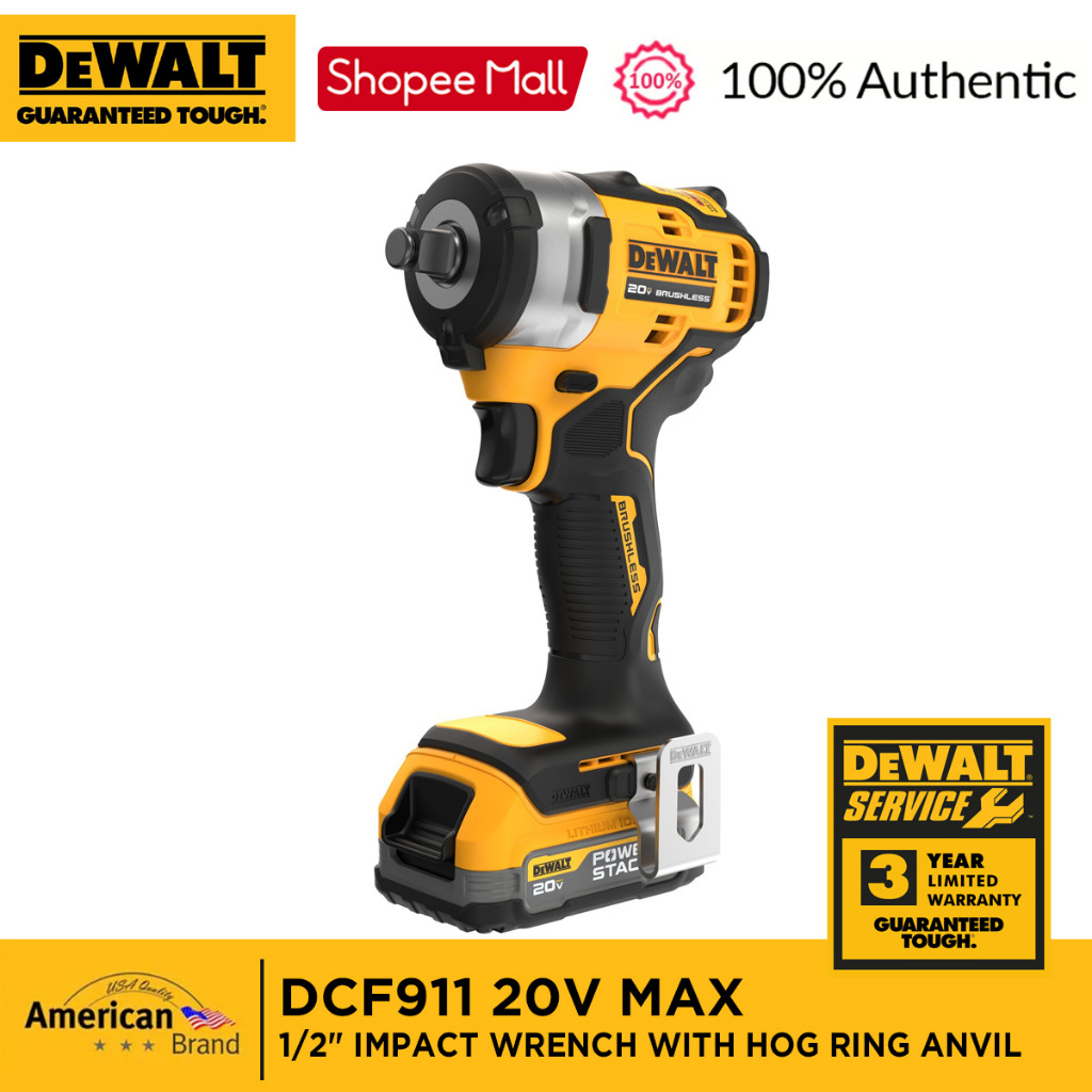 DEWALT DCF911 20V MAX* 1/2" Impact Wrench with Hog Ring Anvil Shopee