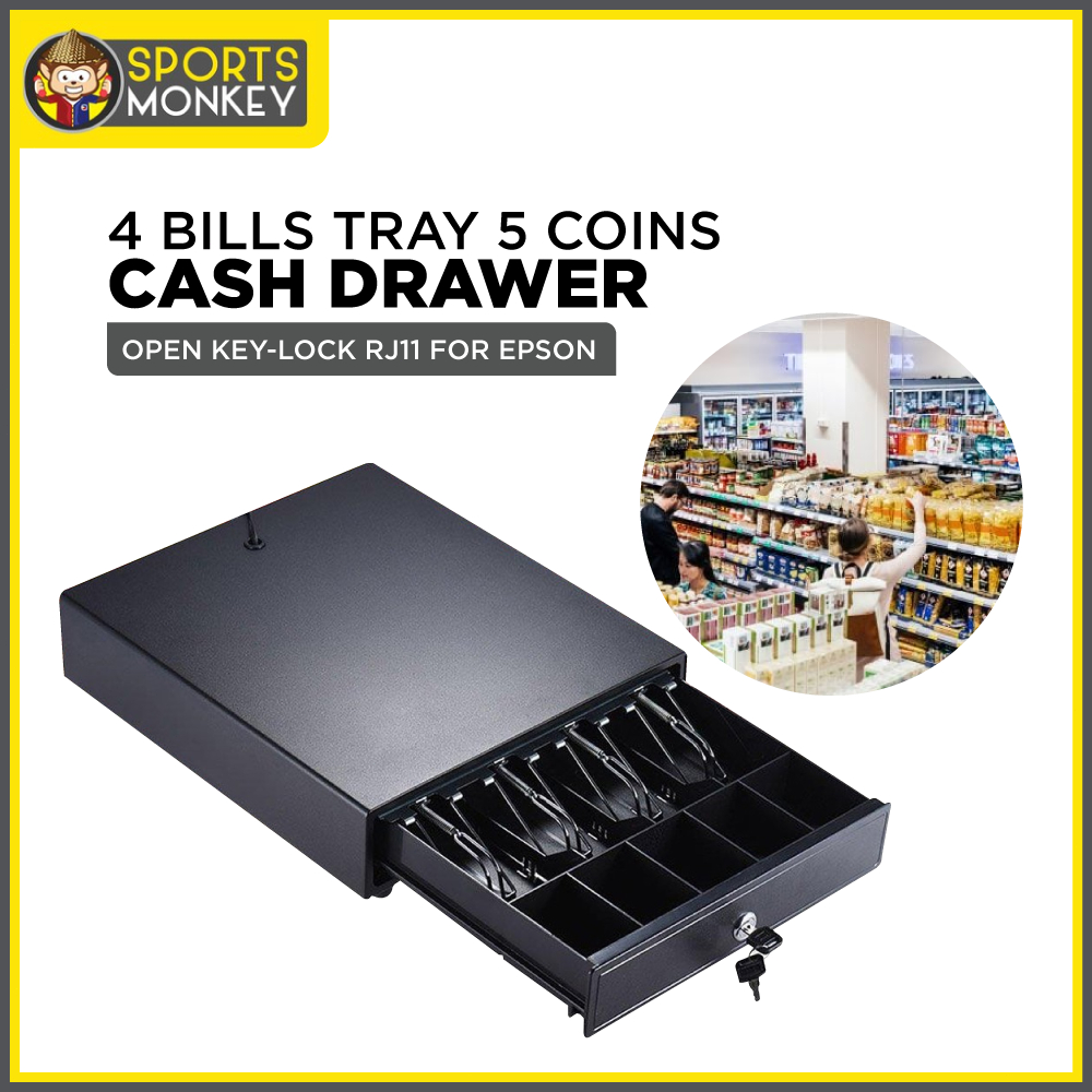Heavy Duty Electronic 4 Bills Tray and 5 Coins XPC-450 Tray Cash Box ...