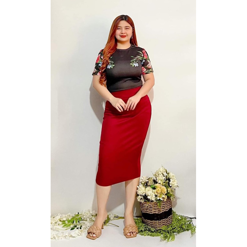Pencil cut skirt shopee sale