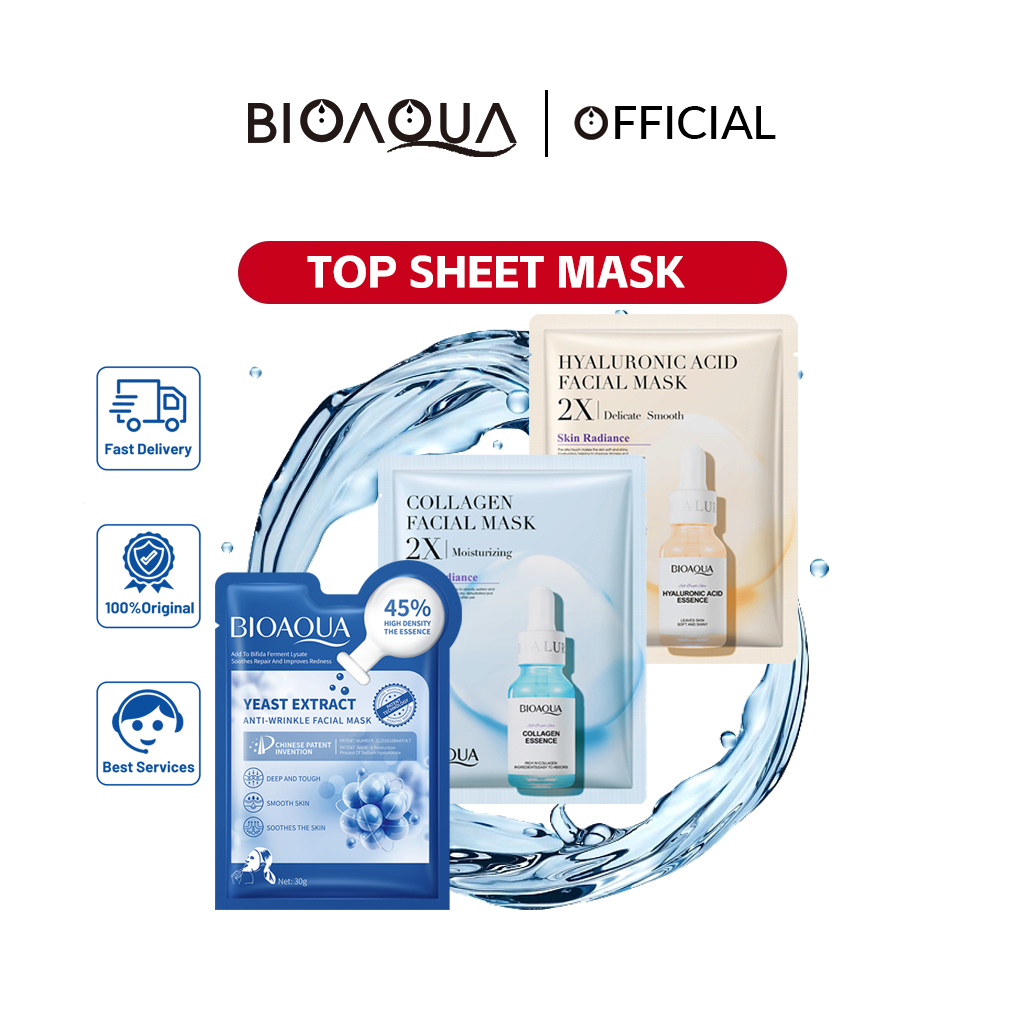 BIOAOUA Sheet Mask Essence Masker Face Glowing Masker Face Bpom Organic ...