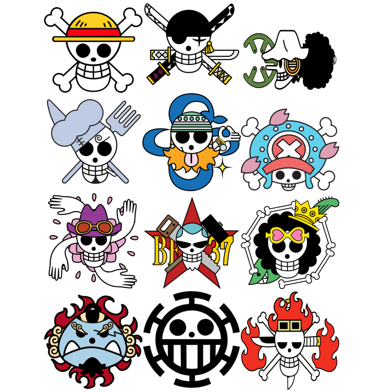 ONE PIECE STRAWHAT PIRATES JOLLY ROGER WATERPROOF VINYL STICKER ...