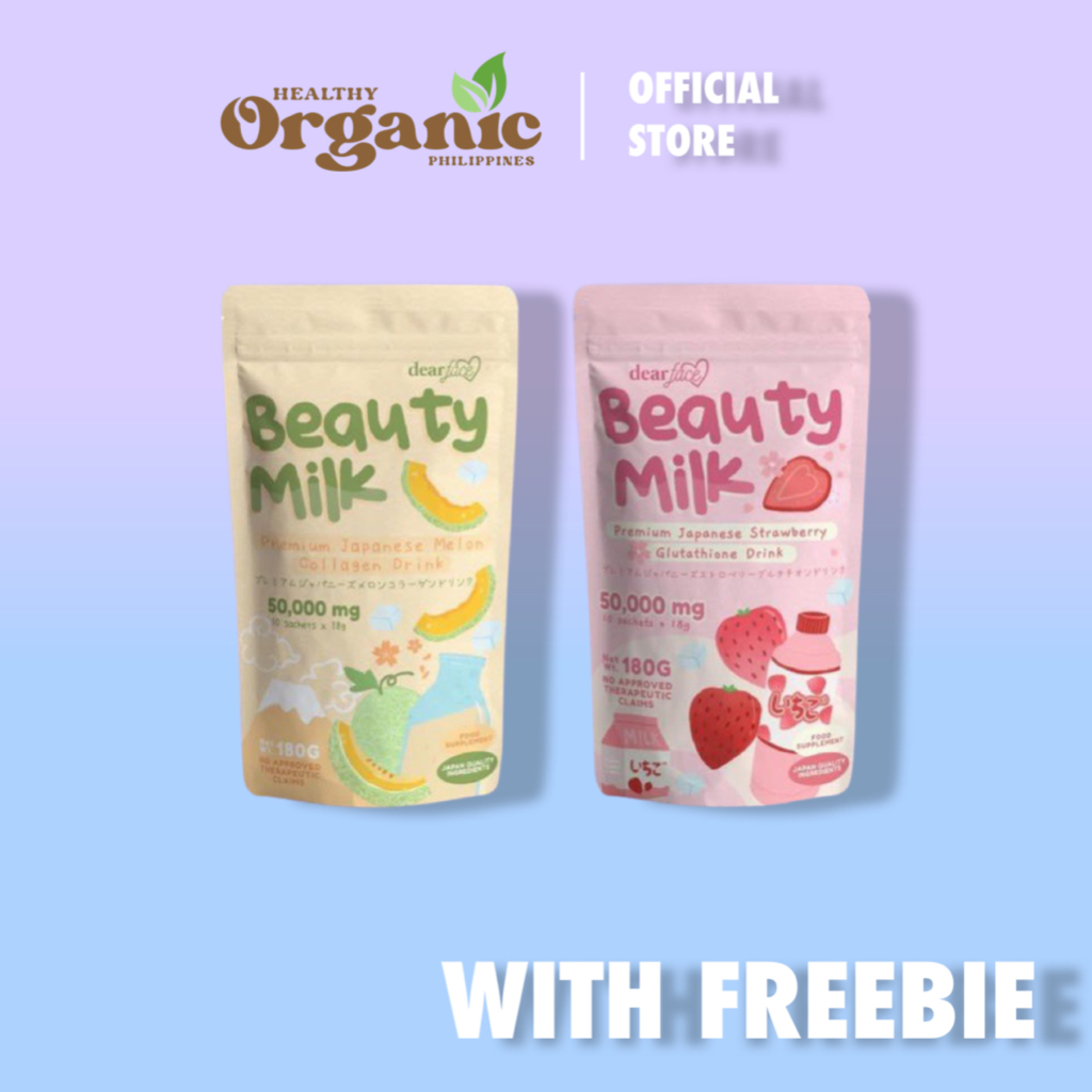 Dear Face Beauty Milk Set Japanese Melon Strawberry Collagen Drink