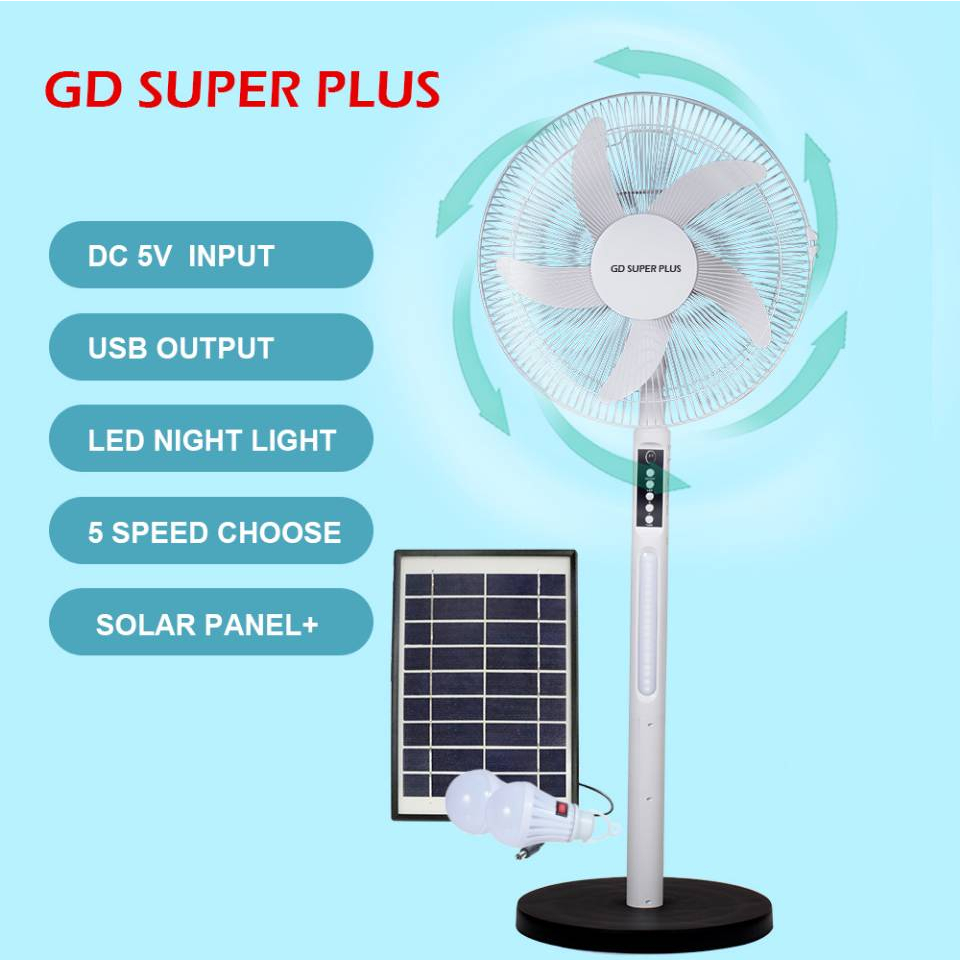 Kuku Gd F16d Solar 16 Inch Portable Industrial Solar Stand Fan Rechargeablesolar Shopee