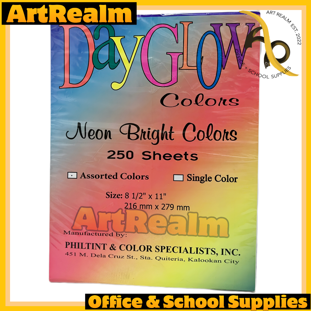 DayGlow Short Size Neon Colored Paper 90gsm 250 Sheets | Shopee Philippines