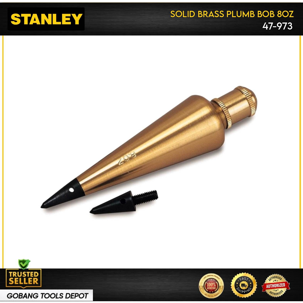 Stanley Solid Brass Plumb Bob ( 8 oz.) 47973 Shopee Philippines
