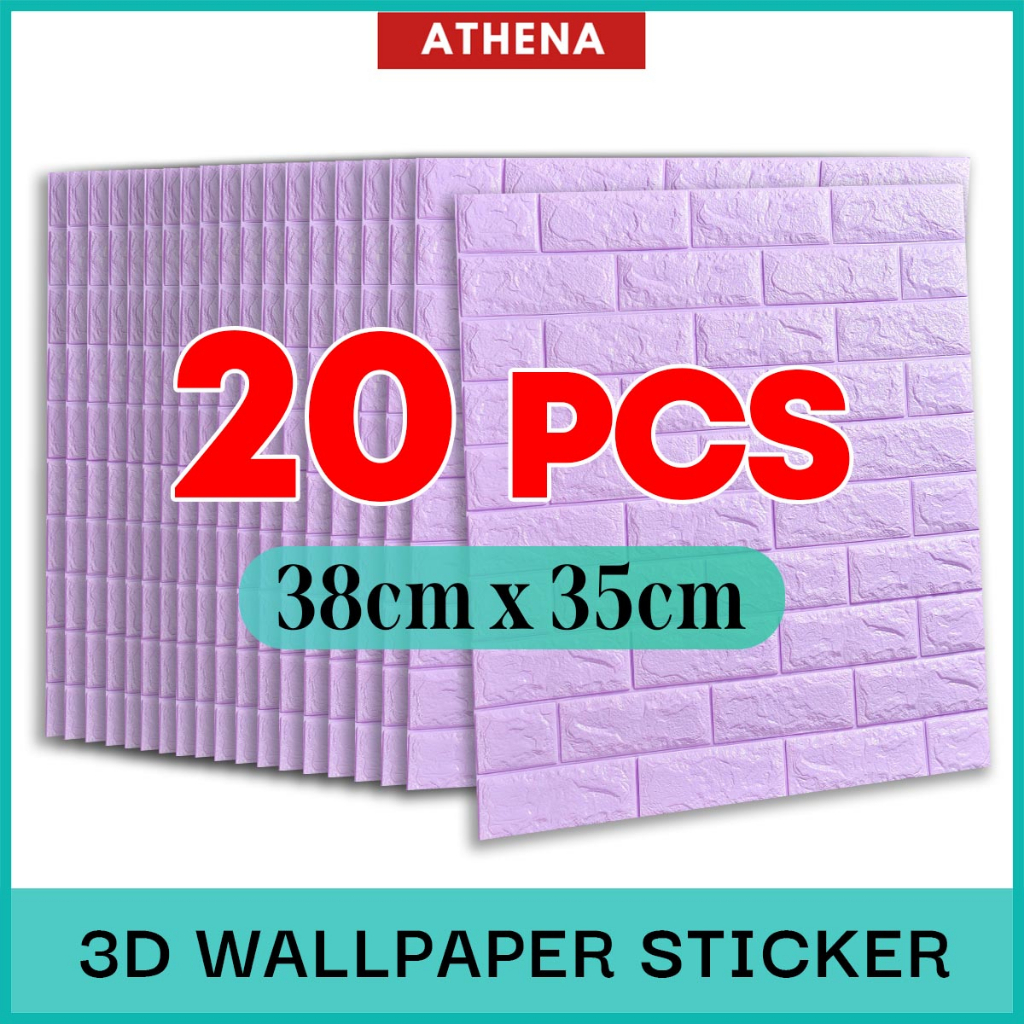 20pcs Wallpaper Brick 35x38cm 3D Wall Sticker Foam Self Adhesive