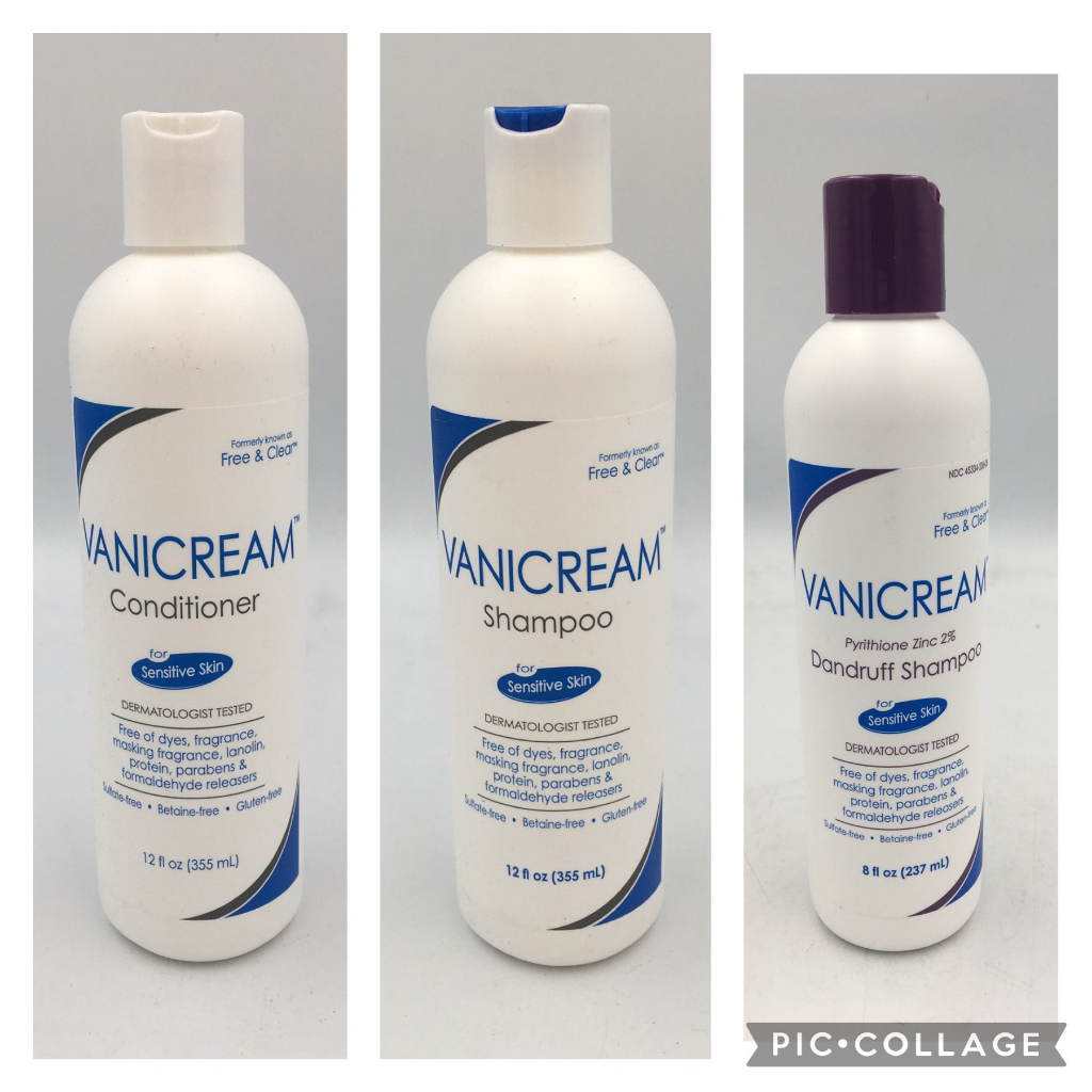 VANICREAM Shampoo 12floz / Conditioner 12floz / Free & Clear Medicated Antidandruff Shampoo