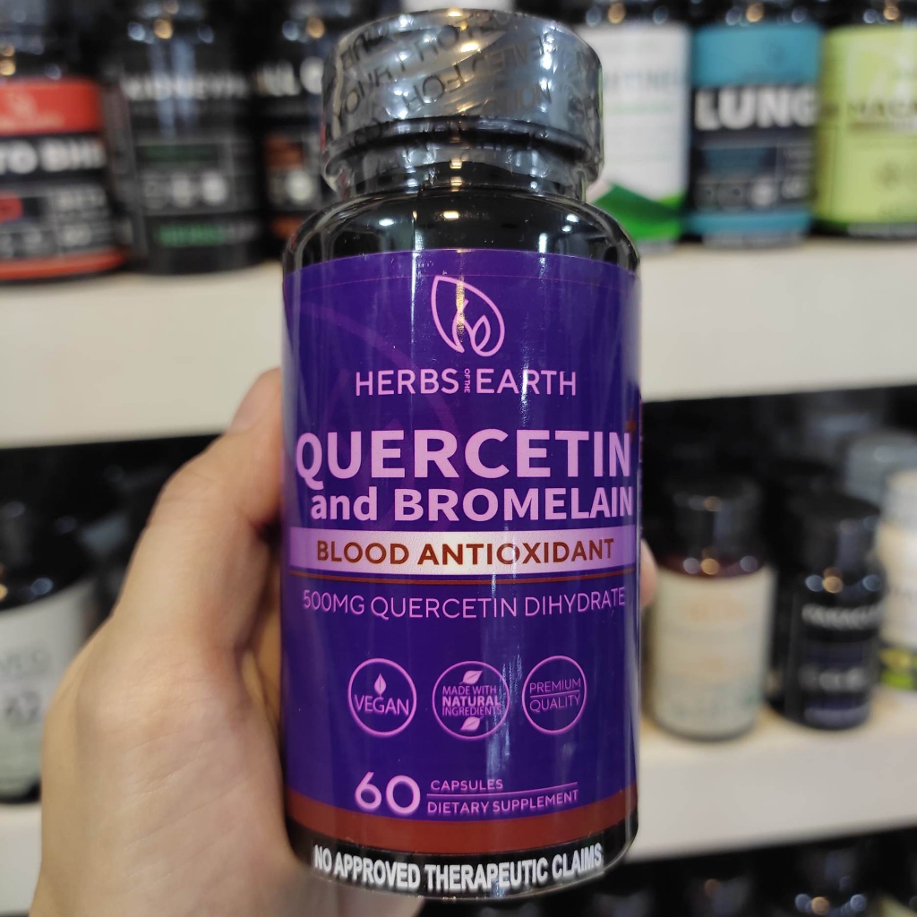 Herbs of the Earth Quercetin and Bromelain Blood Antioxidant 500 mg 60