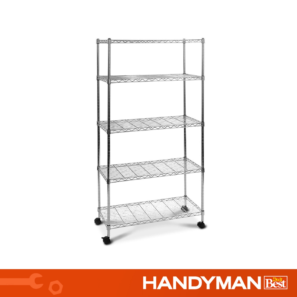 Seville Classics Steel Wire Shelving with Wheels, 5-Layer (14305 ...