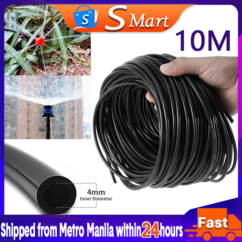 10m Drip Irrigation Pipe Hose Garden Drip 1/4 Inch PVC 4/7mm Hose
