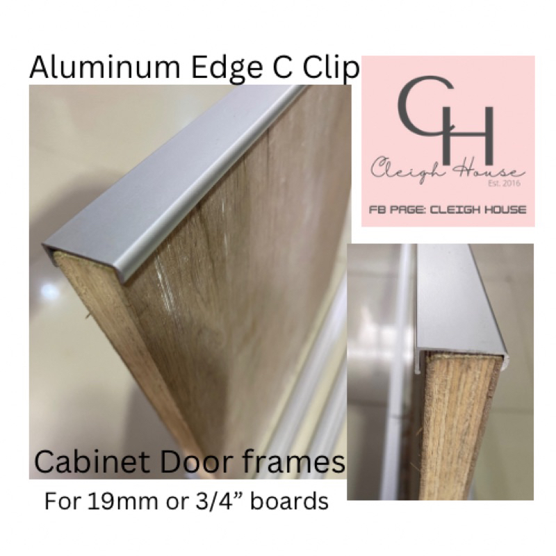 aluminum edge banding perimeter clip cover for doors 3/4 inch