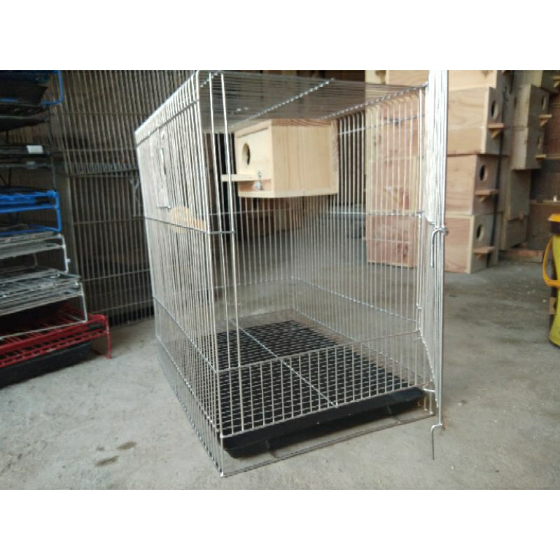 Galvanize Bird cage with nestbox size W12xH17xL17inches Shopee