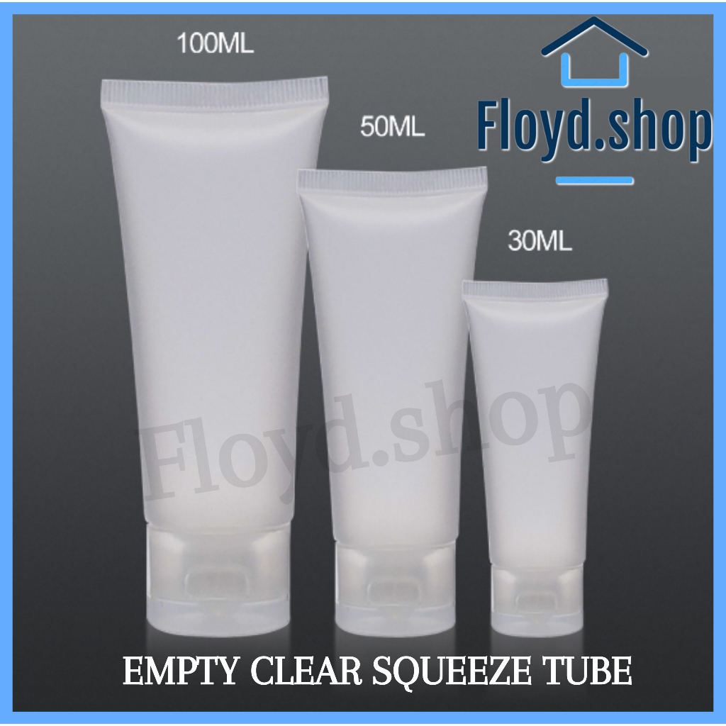 30/50/100ml Squeeze Bottle Frosted Empty Clear Tube Refill