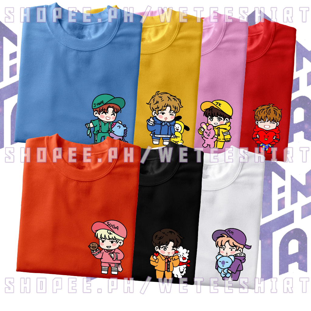 Tiny Tan Shirt / Chibi T-Shirt Collection / JK Suga Jimin RM Taehyung ...