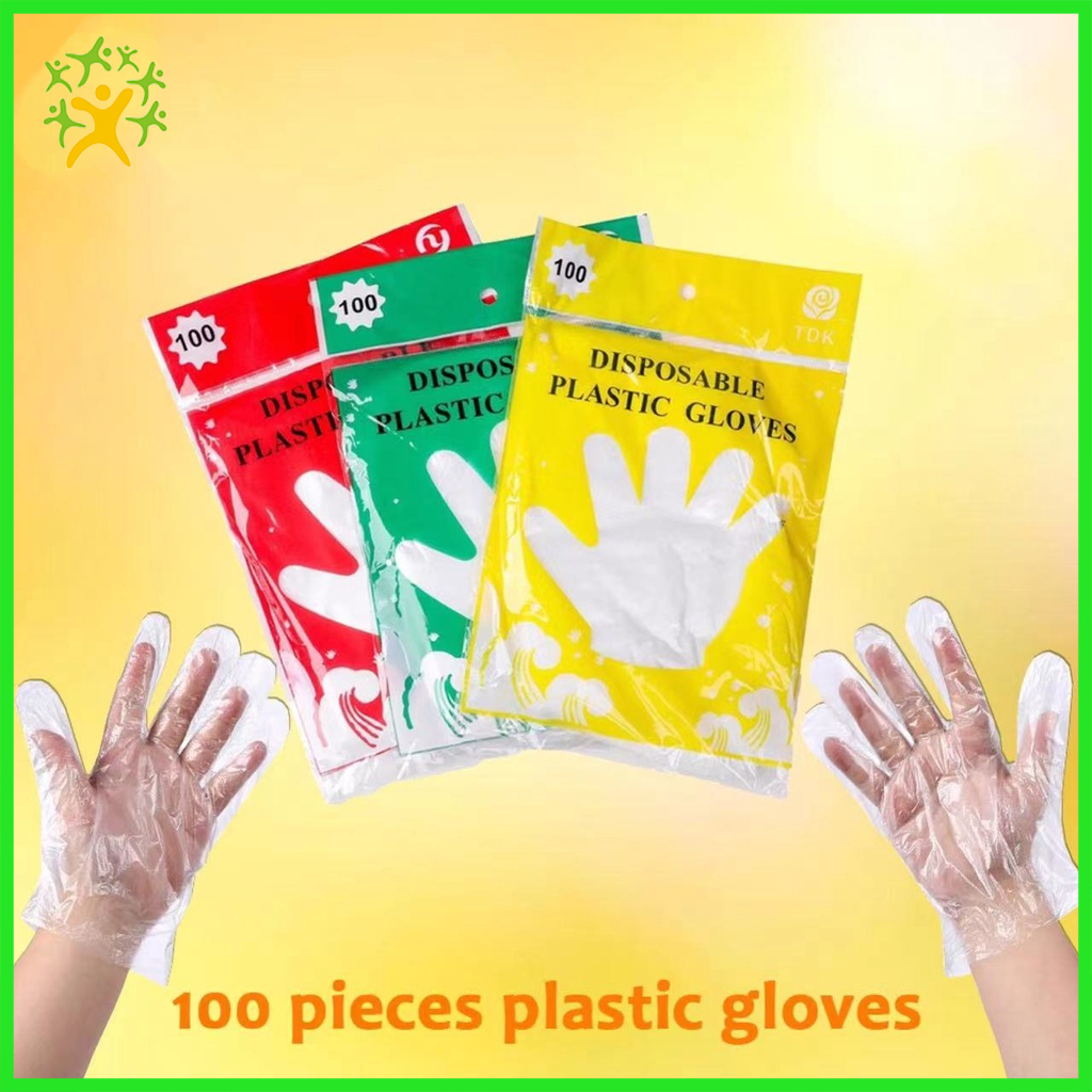 100PCS/PACK High Quality Disposable Plastic Gloves Ecofriendly Oneoff